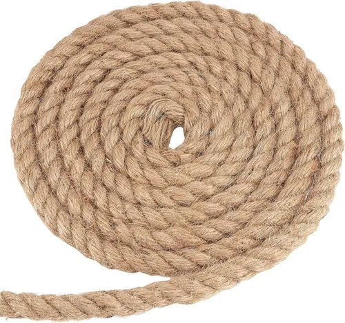 Miniatura 3 de PINGEUI Cuerda de yute de 164 pies de grosor de 0.394 in, cuerda de yute natural, cuerda de cáñamo para jardinería, agrupación, decoración del hogar