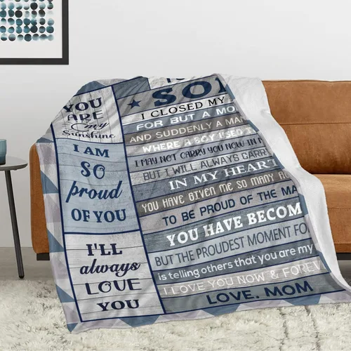Miniatura 4 de Manta Regalo para Hijo 80" x 60", Regalos para Hijo de Mamá Papá, Regalo de Cumpleaños para Hijos, Regalo de Cumpleaños para Hijos, Regalo para Hijo