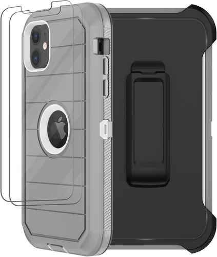 Miniatura 12 de Funda para iPhone 11 con clip para cinturón, 2 protectores de pantalla, [grado militar] de servicio pesado, cobertura completa, resistente a prueba