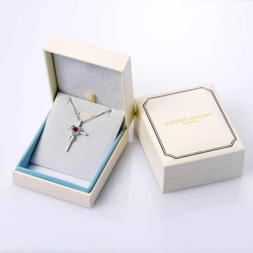 Miniatura 6 de FANCIME Collar de cruz de piedra natal para mujer, collar de piedra natal, collar con colgante de cruz infinita, joyería fina, regalo de Navidad