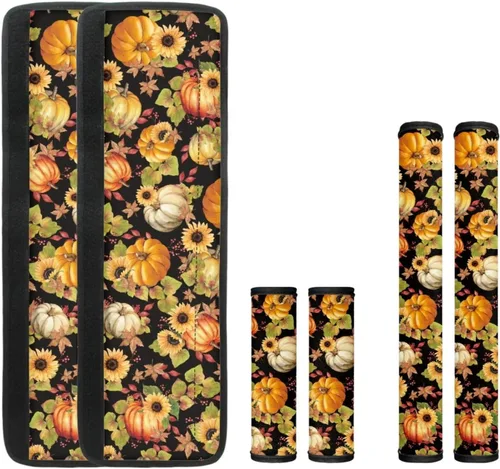 Miniatura 26 de 6 fundas para manija de puerta de refrigerador de Acción de Gracias, cubierta de manija de nevera de otoño, hoja de arce, protector de manija