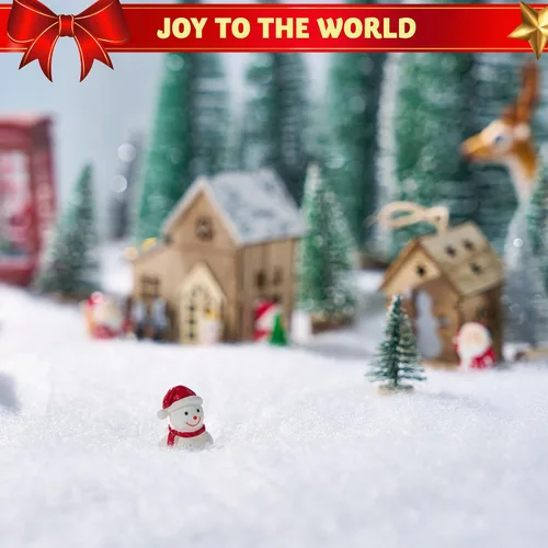 Miniatura 7 de JOYIN Rollo de manta de nieve de Navidad (15 pulgadas x 10 pies), 1 pieza para decoración de Navidad, exhibiciones de pueblo, debajo del árbol