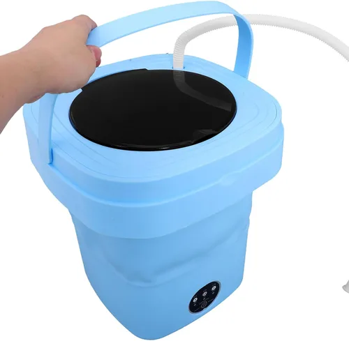 Miniatura 3 de LALAFINA Portable Mini Folding Washer Machine with Spin-dry Function for Home Dormitory Compact Lightweight Collapsible Washer with Modes for Small