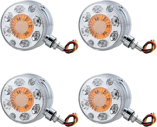 Miniatura 16 de Astra Depot 2 piezas de luz de cara doble de 3" redondas, 24 LED, color rojo, ámbar y blanco, para remolque de camión semi, tractor, vehículo largo