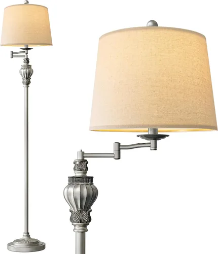Miniatura 12 de G-SAFAVA Lámpara de pie vintage de 61 pulgadas con brazo oscilante ajustable de 350°, lámpara de pie para dormitorio, sala de estar, mesita