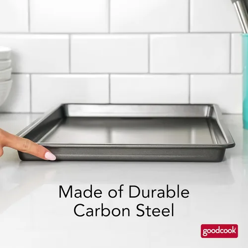 Miniatura 5 de GoodCook PRO - Bandeja grande para hornear, antiadherente, resistente a la deformación y a los arañazos, apta para lavavajillas, construcción