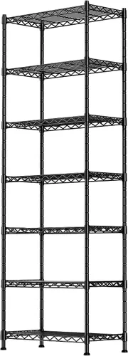 Miniatura 19 de GIOTORENT Estantería Metálica de Pie de 5 Niveles, Unidades de Estante de Alambre de Altura Ajustable, Rack de Exhibición para Lavandería Baño Gris