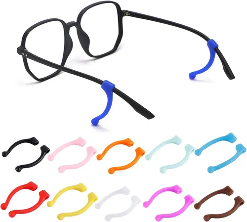 Retenedor antideslizante para gafas, gancho para las orejas, retenedores de seguridad para gafas, funciona con patillas de 0.19 a 0.39 pulgadas, 10