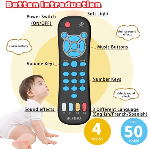 Miniatura 2 de Juguete de Control Remoto para Bebé para Niños y Niñas de 1 Año de Edad Regalos Juguete de Control Remoto de TV Realista para Niños Pequeños