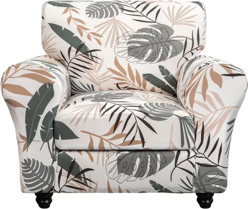 Miniatura 47 de SearchI Funda elástica para sofá con estampado, Fundas para sofá con diseño floral, 2 piezas de funda elástica para sillón con funda de cojín
