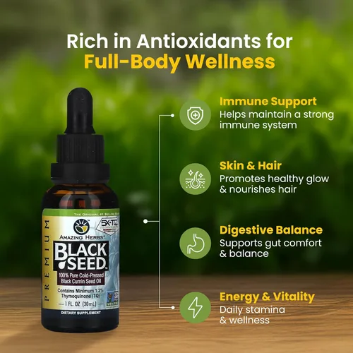 Miniatura 3 de Amazing Herbs cápsulas blandas Black Seed prensadas en frío, 90 cápsulas, 02100, Valor no encontrado, 1, 1