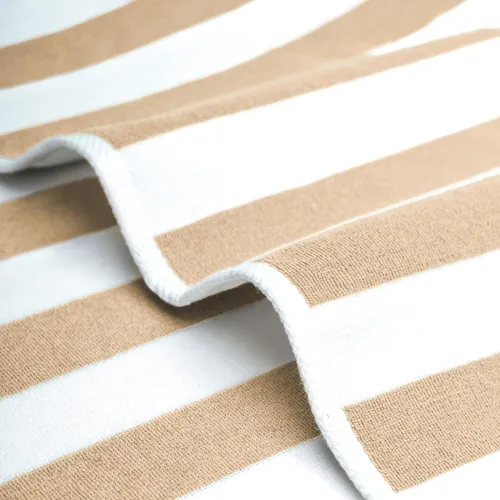 Miniatura 6 de American Soft Linen Cabana - Toallas de playa a rayas, 30 x 60 pulgadas, 4 piezas, toallas de piscina de gran tamaño, secado rápido, sin arena, Beige