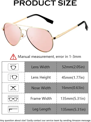 Miniatura 5 de DeBuff Gafas de sol polarizadas de aviador para niños y niñas de 5 a 18 años cara pequeña para adultos 2047in