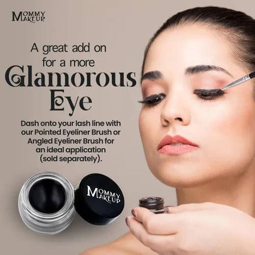 Miniatura 5 de Mommy Makeup Delineador de ojos de gel impermeable con micropigmentos, a prueba de manchas, de larga duración, delineador de ojos en crema altamente