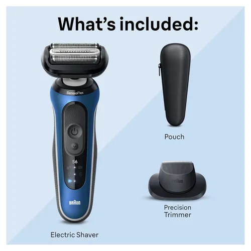 Miniatura 6 de Braun Maquinilla de afeitar eléctrica para hombre, serie 6 6120s, afeitado en húmedo y seco, modos de afeitado turbo y suave, con recortador