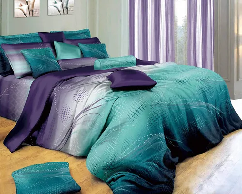Miniatura 2 de Swanson Beddings juego de ropa de cama de algodón 100%, de lujo, en tono crepúsculo, cobertor y funda para almohadas