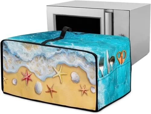 Funda para horno tostador con bolsillos, a prueba de polvo, protector de horno de convección para decoración de encimera de cocina y accesorios, S,