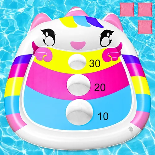 Miniatura 11 de Divertidos juguetes de piscina para niños, tablero inflable de tiburón, juego de agua flotante para adultos y familia, regalo fresco de fiesta