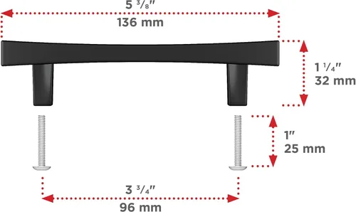 Miniatura 4 de Richelieu Hardware BP722796900 Westmount Collection - Tirador rectangular de transición de centro a centro, color negro mate, para cocina, baño