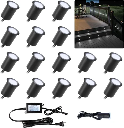 Miniatura 13 de Luces LED para terraza al aire libre con fotocélula blanca cálida Φ1.18 pulgadas, bajo voltaje, 12 V CC, IP67, impermeable, eléctrica, con cable