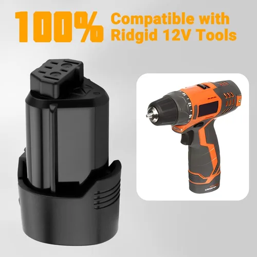 Miniatura 2 de Joiry Batería Ridgid de repuesto de iones de litio de 12 V 3000 mAh con mayor seguridad y mayor tiempo de funcionamiento, compatible