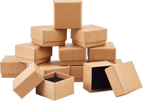Miniatura 9 de PH PandaHall Paquete de 48 cajas de regalo para anillos, cajas de regalo de joyería de 1.5 x 1.5 x 1.1 pulgadas, caja de joyería cuadrada de cartón