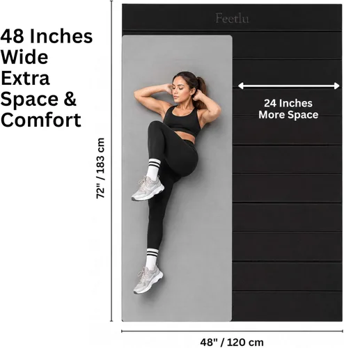 Miniatura 2 de Foldable Large Yoga Mat: Extra 6mm & 8mm Thick Workout Mat for Home Gym and Travel - Anti-Slip Folding Exercise Mat for Yoga, Pilates, and More Negro