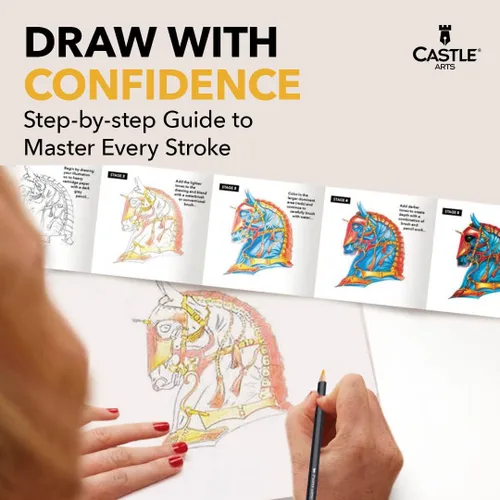 Miniatura 6 de Castle Art Supplies - Juego de 72 lápices de acuarela para colorear con estuche de cierre fácil para viajes para adultos y artistas Lápices