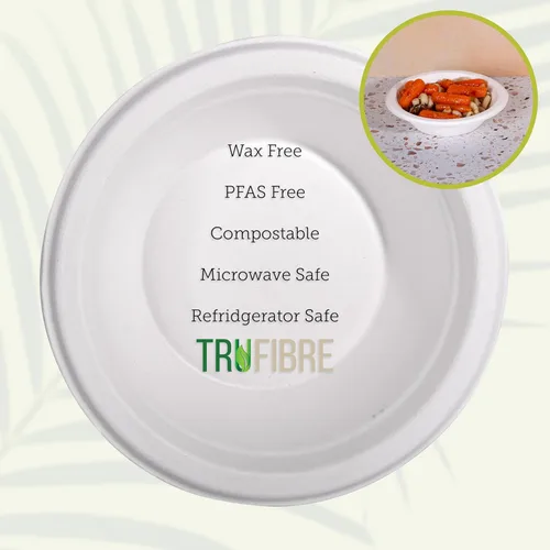 Miniatura 2 de Cuencos de papel de 12 onzas, paquete de 100 unidades, 100% compostable, resistente, ecológico, cuencos desechables biodegrables para cereales