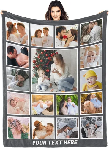 Miniatura 24 de envía al día siguiente, manta personalizada con texto en imagen, manta personalizada de foto, manta de franela personalizada, regalos personalizados