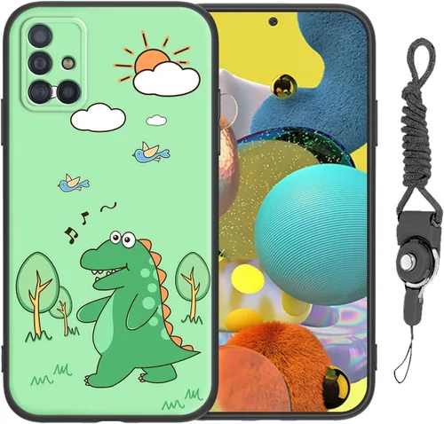 Miniatura 55 de Funda para Galaxy A51 5G (no compatible con la versión A51 4G) con correa de cordón, para niñas y mujeres, diseño lindo de anime, funda de silicona