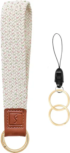Miniatura 24 de Fishent Llavero elástico, bonito llavero de pulsera, cordón de muñeca tejido mejorado para llaves, llaveros para mujeres y hombres, llaves