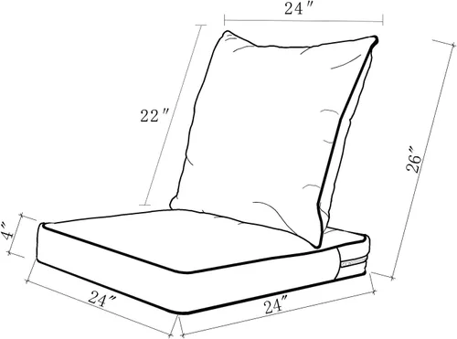 Miniatura 2 de ARTPLAN Juego de 2 cojines de asiento profundo con respaldo, cojines de sofá para exteriores para todo tipo de clima, tela de poliéster, espuma