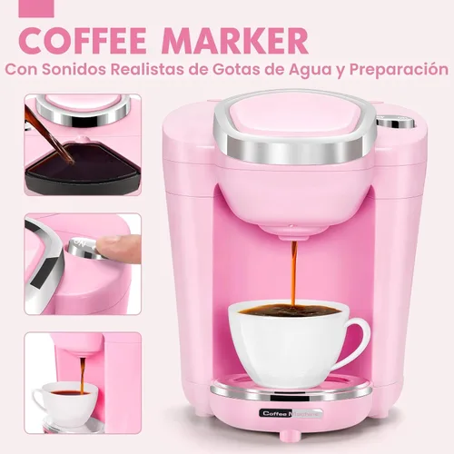 Miniatura 2 de Pink Play - Juego de electrodomésticos de cocina con cafetera, mezclador, tostadora, licuadora, juego de cocina para niños, accesorios de cocina