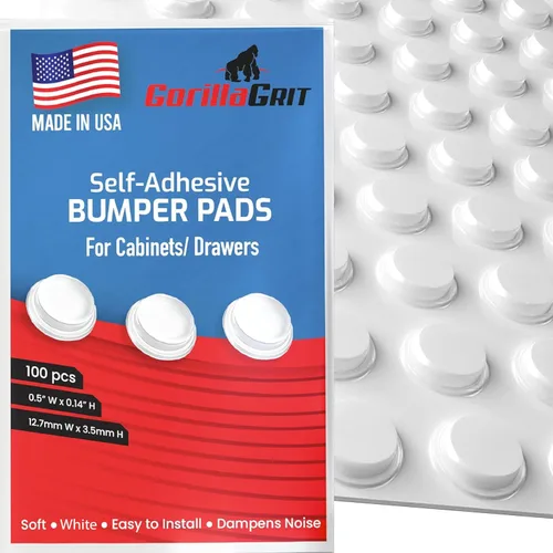 Miniatura 14 de Paquete de 50 topes para puerta de gabinete, almohadillas adhesivas transparentes de 1/2 pulgada de diámetro para cajones, tapas de vidrio, tablas