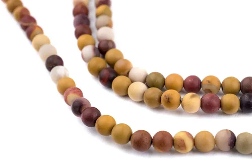 Miniatura 208 de The Bead Chest Cuentas de Jade Blanco Mate Redondas (8mm): Piedra Preciosa Orgánica Redonda Esférica de Energía con Poder de Sanación para Hacer