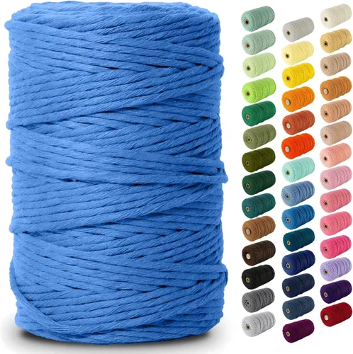 Miniatura 143 de Nook Theory - Cuerda de macramé de 3 mm, 220 yardas de cuerda de algodón, hilo de 4 mm y 5 mm, cuerda para manualidades, perfecta para colgantes