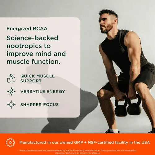 Miniatura 3 de Polvo GENIUS BCAA con Focus & Energy. Polvo multiuso natural vegano para preentrenamiento BCAAs, para mejorar la claridad mental y la recuperación