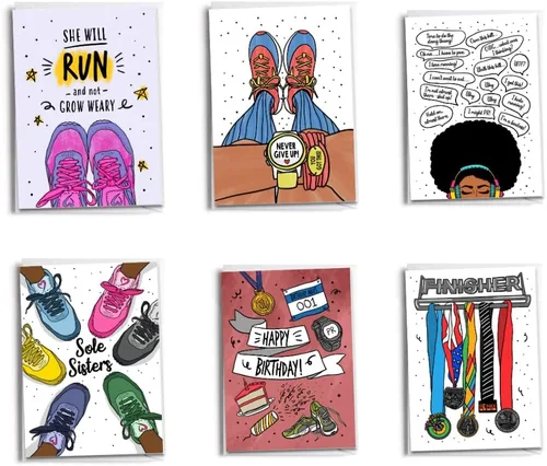 Miniatura 7 de Tarjetas de felicitación 5K Runner 3.1 millas Paquete de 5 carreras