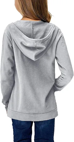 Miniatura 2 de Haloumoning Sudaderas con capucha de forro polar para niñas de 4 a 15 años