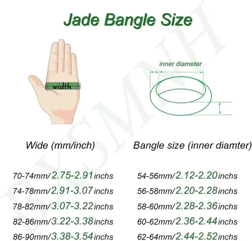 Miniatura 6 de Brazalete de jade birmano para mujer, auténtico, color verde, redondo, transparente, piedra energética, jadeíta, joyería clásica (tamaño : 2.362 in)