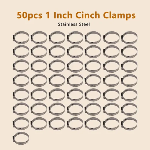 Miniatura 5 de kimllier 50 abrazaderas de manguera de 25.4 a 1.122 in, accesorios de acero inoxidable, abrazaderas de apriete para conexiones de manguera de tubo
