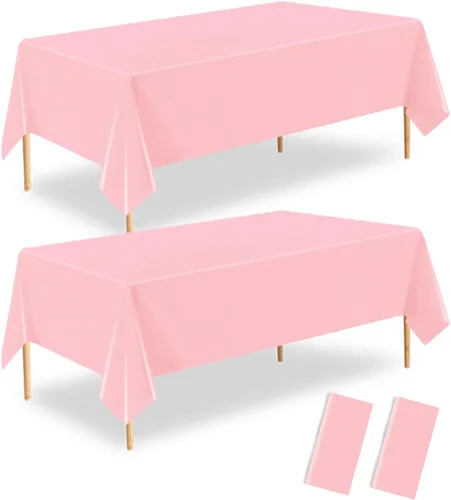 Miniatura 80 de Mantel desechable rojo, paquete de 2 manteles rectangulares de plástico rojo de 54 x 108 pulgadas, para fiesta de cumpleaños, boda, Navidad