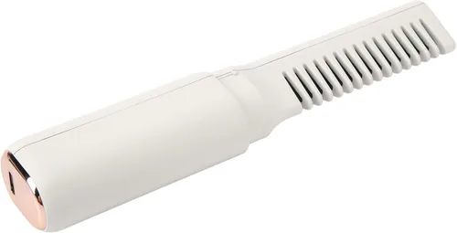 Miniatura 3 de Mini alisador de pelo recargable inalámbrico, cepillo de peine portátil con 3 temperaturas ajustables para todo tipo de cabello (caqui)