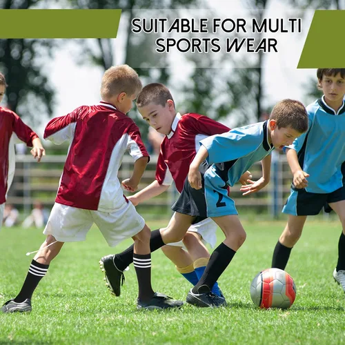 Miniatura 4 de Zando Calcetines deportivos de algodón con tres rayas para niños y niñas, uniforme de tubo, lindo tubo hasta la rodilla