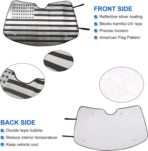 Miniatura 4 de Parasol para parabrisas compatible con Chevrolet Corvette C8 2020-2026, parasol plegable para ventana delantera, visera de protección solar