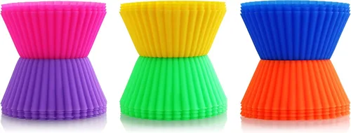 Miniatura 5 de New Star Foodservice 44270 Vasos de silicona reutilizables para hornear y forros para cupcakes, juego de 24