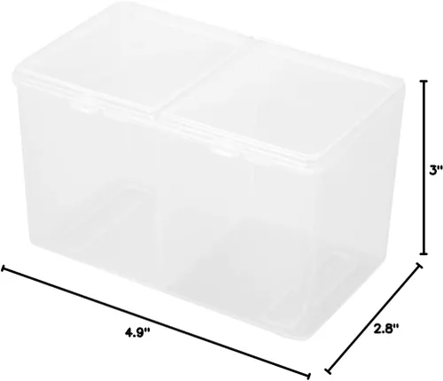 Miniatura 10 de Recipiente de hisopos de algodón moderno, caja de almacenamiento para almacenar almohadillas de algodón, esmalte de uñas, gel, purpurina, diamantes