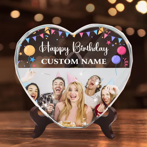 Miniatura 14 de Foto de cristal personalizada, cristal de corazón personalizado con imagen, regalos para pareja/pareja, regalos para el nuevo hogar/inauguración
