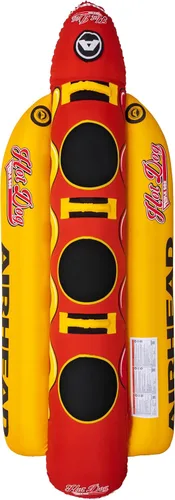 Miniatura 2 de Airhead Hot Dog Towable Tube for Boating, 1-5 Rider Inflatable Boat Tube for Water Tubing, Full Nylon Cover, EVA Padding, Foam Padded Handles